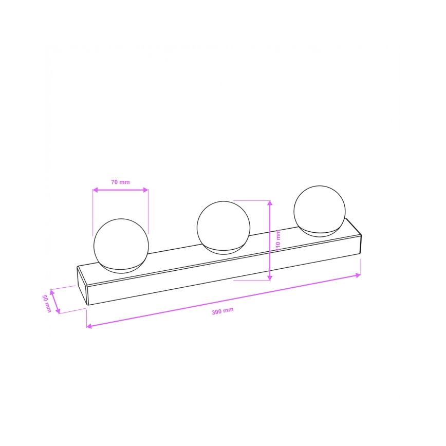 Brilagi - LED φωτιστικό καθρέφτη για μπάνιο HOLLYWOOD 3xLED/3W/230V 39 cm IP44 χρυσό