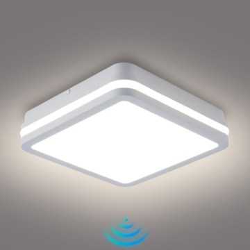 Brilagi - Φωτιστικό LED εξωτερικού χώρου με αισθητήρα BENE LED/24W/230V 26x26 cm λευκό IP54