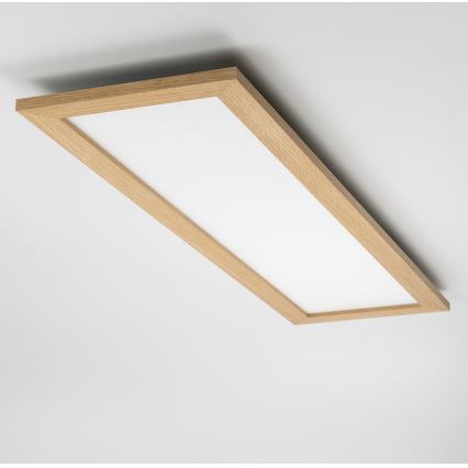 Brilagi - Ρυθμιζόμενο LED φωτιστικό οροφής SLIMFRAME WOOD LED/58W/230V 124x34 cm 3000-6000K καφέ + τηλεχειριστήριο