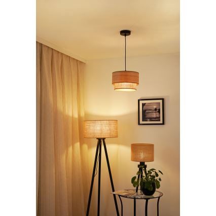 Brilagi - Φωτιστικό οροφής με καλώδιο MONTANA BOHO 1xE27/15W/230V διάμ. 25 εκ. καφέ/μαύρο