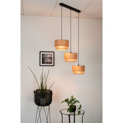 Brilagi - Φωτιστικό οροφής με καλώδιο MONTANA BOHO 3xE27/15W/230V καφέ/μαύρο