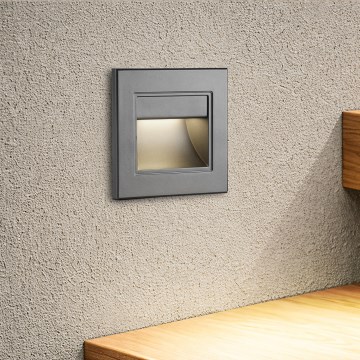 Brilagi - Φωτιστικό σκάλας STEP LIGHT LED/1,5W/230V IP44 ανθρακί