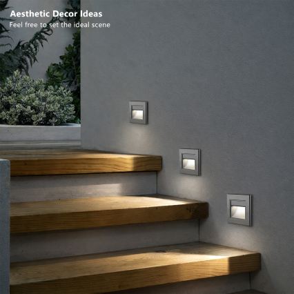 Brilagi - Φωτιστικό σκάλας STEP LIGHT LED/1,5W/230V IP44 ανθρακί