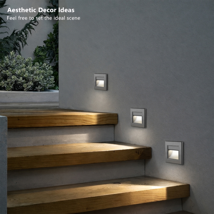 Brilagi - Φωτιστικό σκάλας STEP LIGHT LED/1,5W/230V IP44 ανθρακί