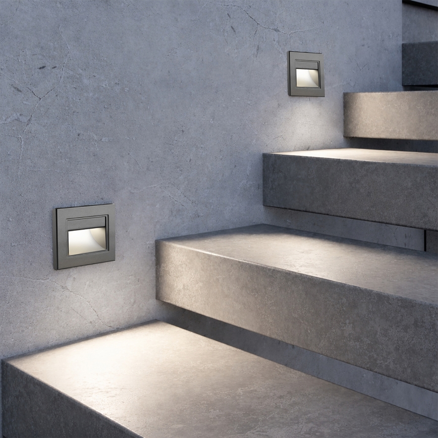 Brilagi - Φωτιστικό σκάλας STEP LIGHT LED/1,5W/230V IP44 ανθρακί