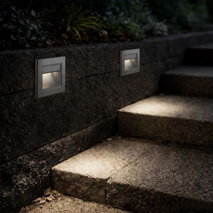 Brilagi - Φωτιστικό σκάλας STEP LIGHT LED/1,5W/230V IP44 ανθρακί