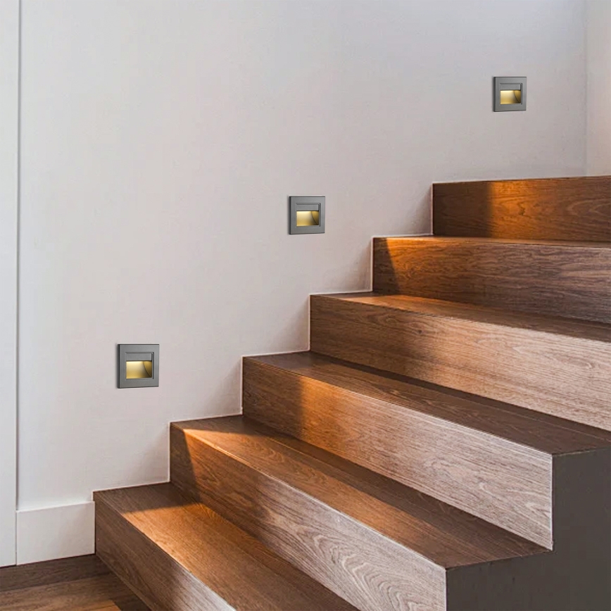 Brilagi - Φωτιστικό σκάλας STEP LIGHT LED/1,5W/230V IP44 ανθρακί