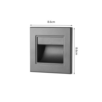 Brilagi - Φωτιστικό σκάλας STEP LIGHT LED/1,5W/230V IP44 ανθρακί