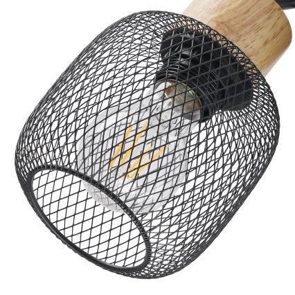 Brilagi - Φωτιστικό σποτ BASKLITE 3xE27/15W/230V ξύλινο/μαύρο