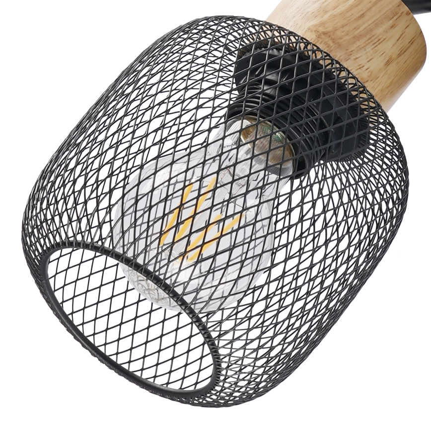 Brilagi - Φωτιστικό σποτ BASKLITE 3xE27/15W/230V ξύλινο/μαύρο