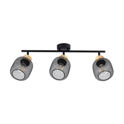 Brilagi - Φωτιστικό σποτ BASKLITE 3xE27/15W/230V ξύλινο/μαύρο