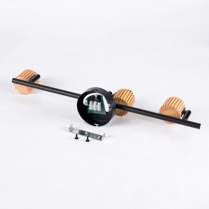 Brilagi - Φωτιστικό σποτ BASKLITE 3xE27/15W/230V ξύλινο/μαύρο