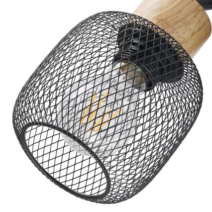 Brilagi - Φωτιστικό σποτ BASKLITE 3xE27/15W/230V ξύλο/μαύρο