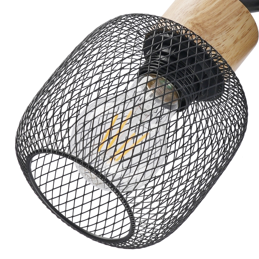 Brilagi - Φωτιστικό σποτ BASKLITE 3xE27/15W/230V ξύλο/μαύρο