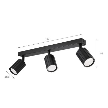 Brilagi - Φωτιστικό σποτ CRISPINA 3xGU10/10W/230V μαύρο