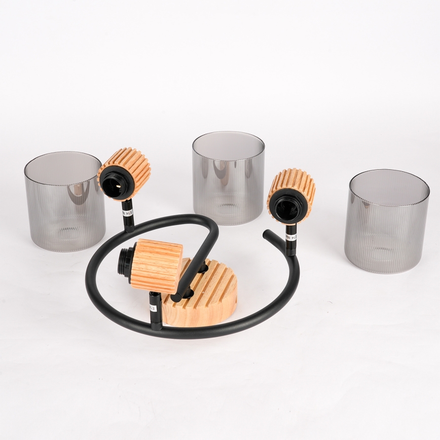 Brilagi - Φωτιστικό σποτ HYGGE 3xE14/15W/230V ξύλινο/καπνιστό