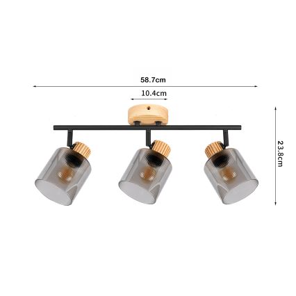 Brilagi - Φωτιστικό σποτ HYGGE 3xE14/15W/230V ξύλο/καπνιστό