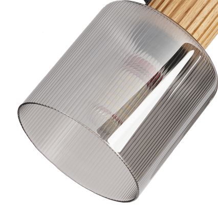 Brilagi - Φωτιστικό σποτ HYGGE 3xE14/15W/230V ξύλο καουτσούκ/καπνιστό