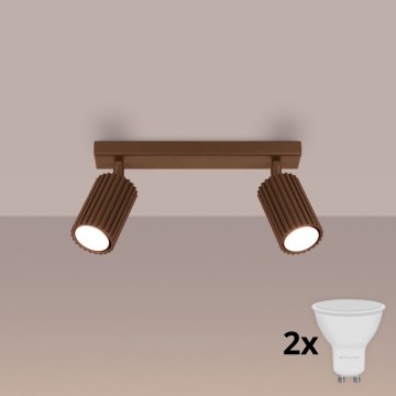 Brilagi - Φωτιστικό σποτ LED CRESTO 2xGU10/10W/230V καφέ