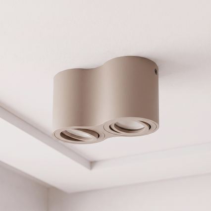BRILAGI - Φωτιστικό σποτ MIA DOUBLE 2xGU10/30W/230V μπεζ