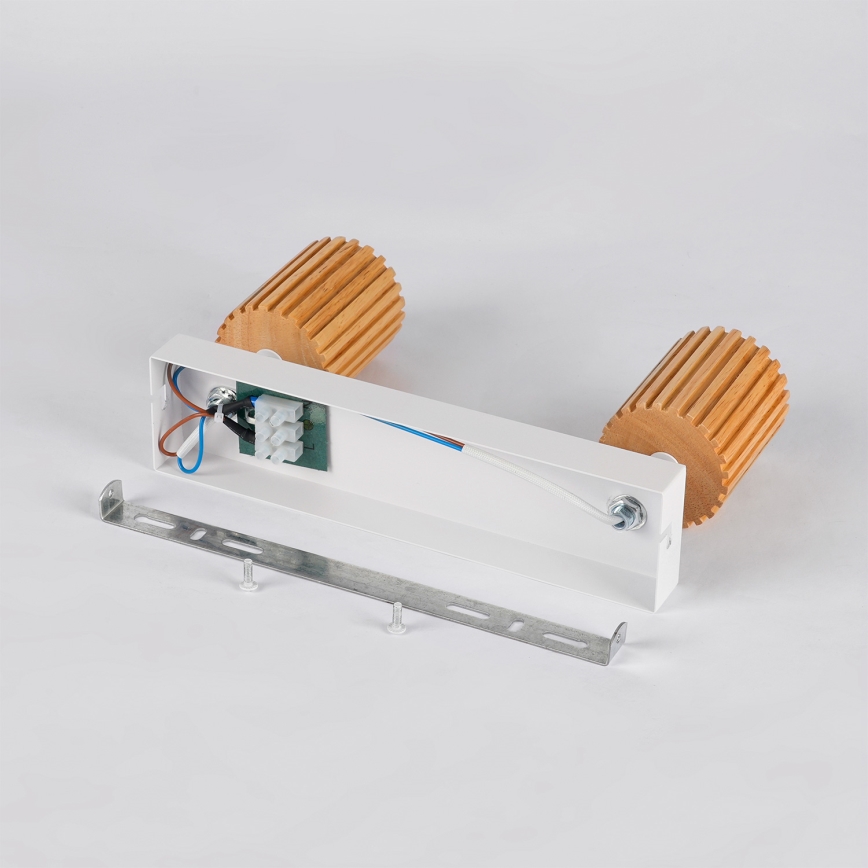 Brilagi - Φωτιστικό σποτ MODERN WOOD 2xGU10/8W/230V καουτσουκιά/λευκό