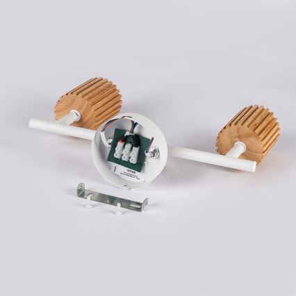 Brilagi - Φωτιστικό σποτ MODERN WOOD 2xGU10/8W/230V ξύλο/λευκό