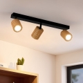 Brilagi - Φωτιστικό σποτ MODERN WOOD 3xGU10/8W/230V ξύλινο/μαύρο