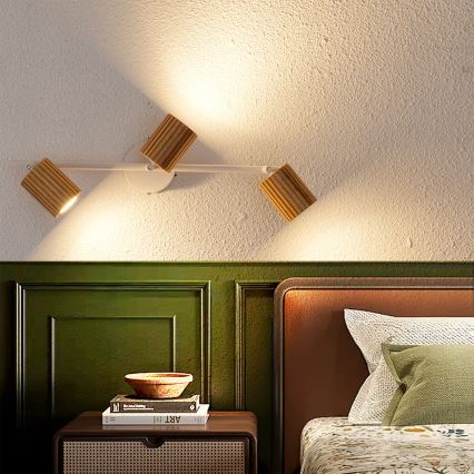 Brilagi - Φωτιστικό σποτ MODERN WOOD 3xGU10/8W/230V ξύλο/λευκό