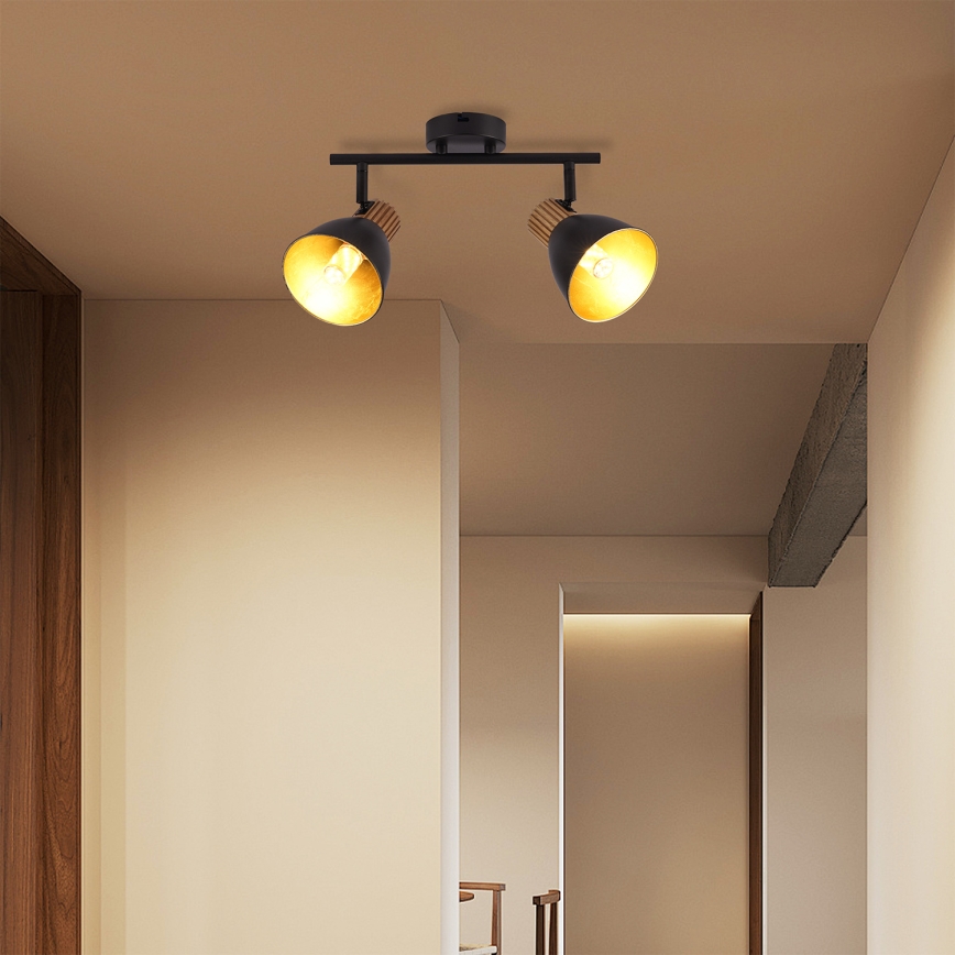 Brilagi - Φωτιστικό σποτ ODENSE 2xE14/10W/230V ξύλινο/μαύρο