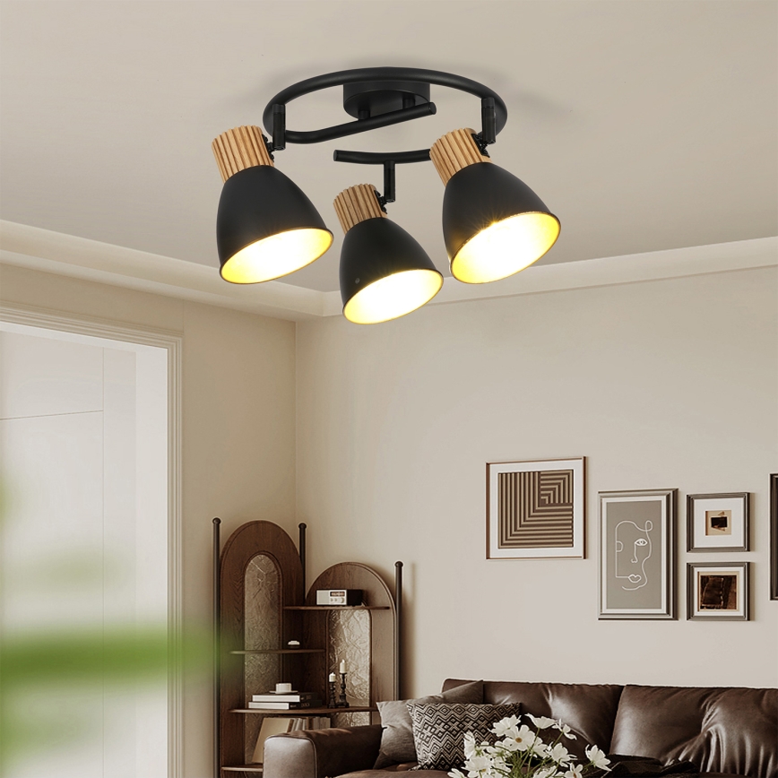 Brilagi - Φωτιστικό σποτ ODENSE 3xE14/10W/230V ξύλο/μαύρο