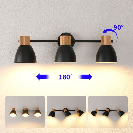 Brilagi - Φωτιστικό σποτ ODENSE 3xE14/10W/230V ξύλο/μαύρο
