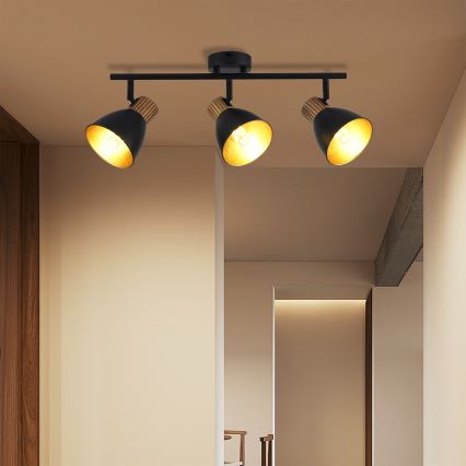 Brilagi - Φωτιστικό σποτ ODENSE 3xE14/10W/230V ξύλο/μαύρο