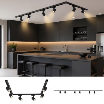 BRILAGI - Φωτιστικό σποτ σε σύστημα ράγας HUSKY 6xGU10/10W/230V 225 cm μαύρο
