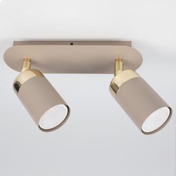 Brilagi - Φωτιστικό σποτ POKER 2xGU10/25W/230V μπεζ/χρυσό