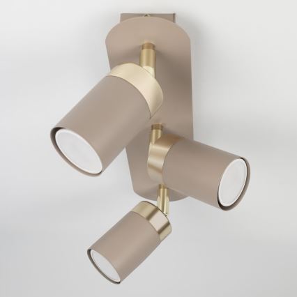 Brilagi - Φωτιστικό σποτ POKER 3xGU10/25W/230V μπεζ/χρυσό