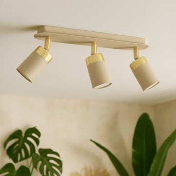 Brilagi - Φωτιστικό σποτ POKER 3xGU10/25W/230V μπεζ/χρυσό