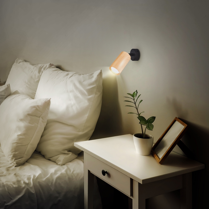 Brilagi - Φωτιστικό σποτ SELE 1xGU10/30W/230V μαύρο/δρύινο ντεκόρ