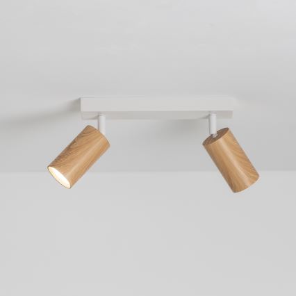 Brilagi - Φωτιστικό σποτ SELE 2xGU10/30W/230V λευκό/δρύινο ντεκόρ