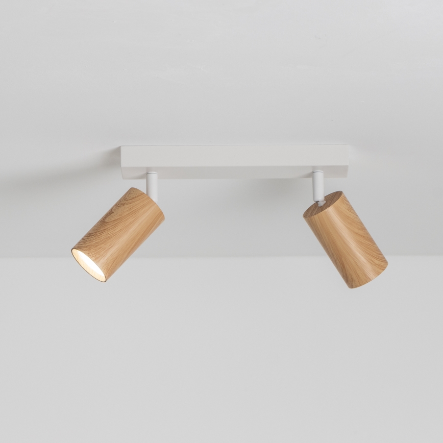 Brilagi - Φωτιστικό σποτ SELE 2xGU10/30W/230V λευκό/δρύινο ντεκόρ