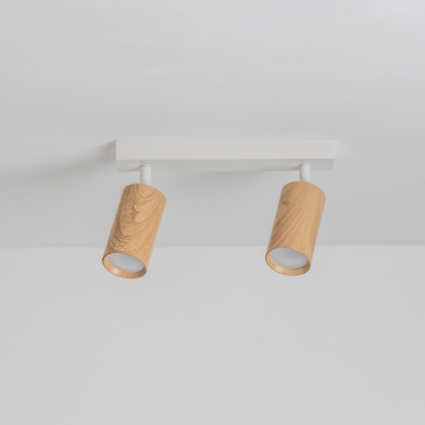 Brilagi - Φωτιστικό σποτ SELE 2xGU10/30W/230V λευκό/δρύινο ντεκόρ