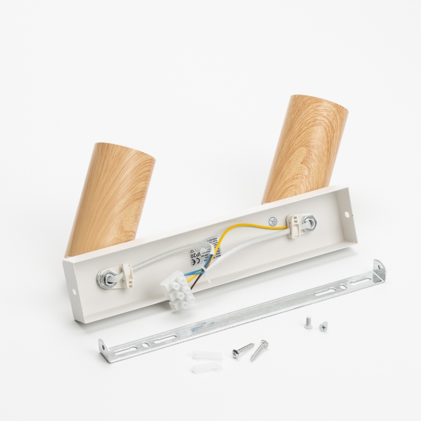 Brilagi - Φωτιστικό σποτ SELE 2xGU10/30W/230V λευκό/δρύινο ντεκόρ