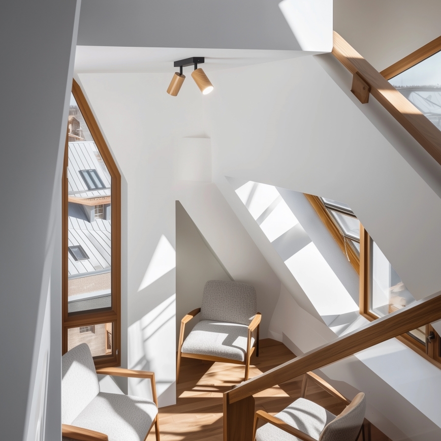 Brilagi - Φωτιστικό σποτ SELE 2xGU10/30W/230V μαύρο/δρύινο ντεκόρ