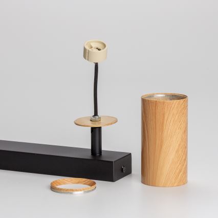 Brilagi - Φωτιστικό σποτ SELE 2xGU10/30W/230V μαύρο/δρύινο ντεκόρ