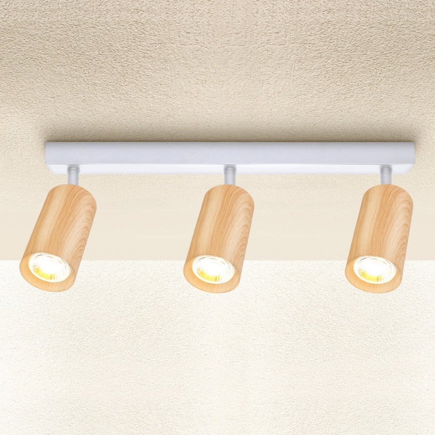 Brilagi - Φωτιστικό σποτ SELE 3xGU10/30W/230V λευκό/δρύινο ντεκόρ
