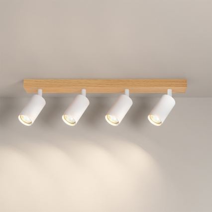 Brilagi - Φωτιστικό σποτ SELE 4xGU10/30W/230V λευκό/ντεκόρ δρυός