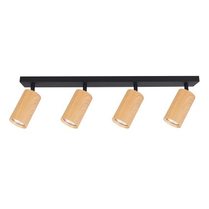 Brilagi - Φωτιστικό σποτ SELE 4xGU10/30W/230V μαύρο/δρύινο ντεκόρ