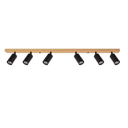 Brilagi - Φωτιστικό σποτ SELE 6xGU10/30W/230V μαύρο/φινίρισμα δρυός