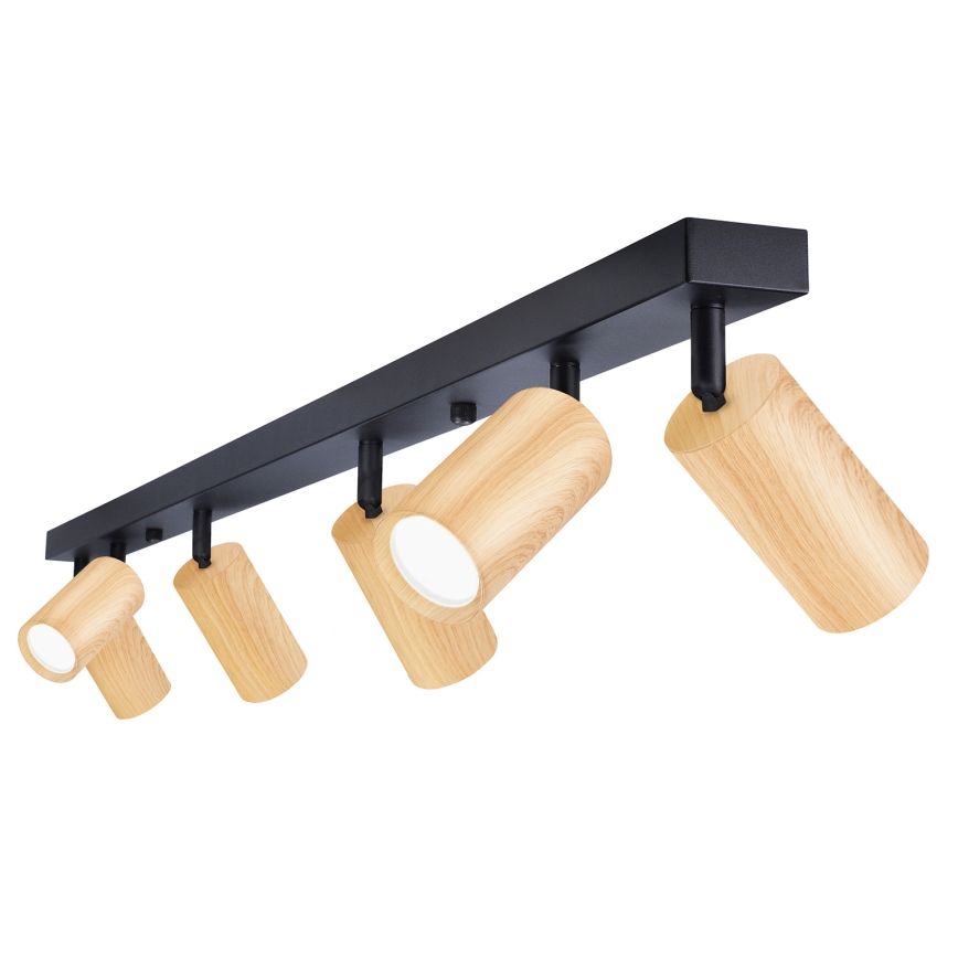 Brilagi - Φωτιστικό σποτ SELE 6xGU10/30W/230V μαύρο/δρύινο ντεκόρ