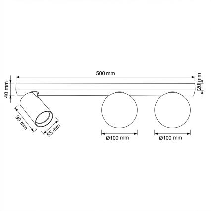 Brilagi - Φωτιστικό σποτ SELE BALL 1xGU10/30W/230V + 2xG9/10W λευκό