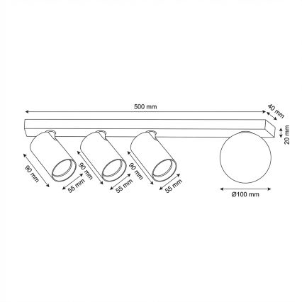 Brilagi - Φωτιστικό σποτ SELE BALL 3xGU10/30W/230V + 1xG9/10W μπεζ